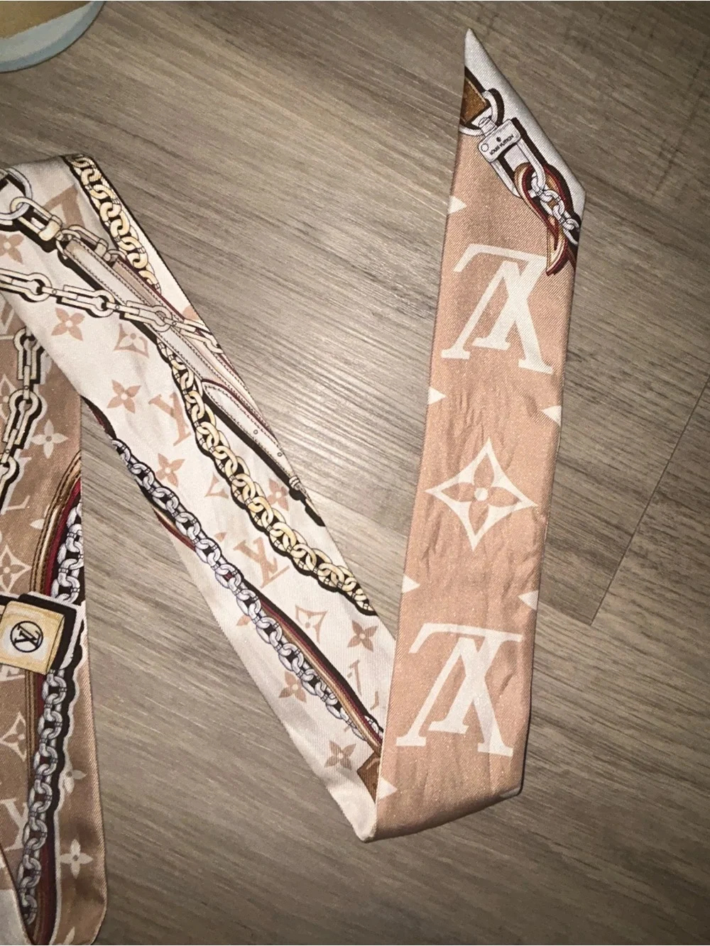 Louis Vuitton Beige Ultimate Monogram Silk Twillies- SET OF TWO TOGETHER